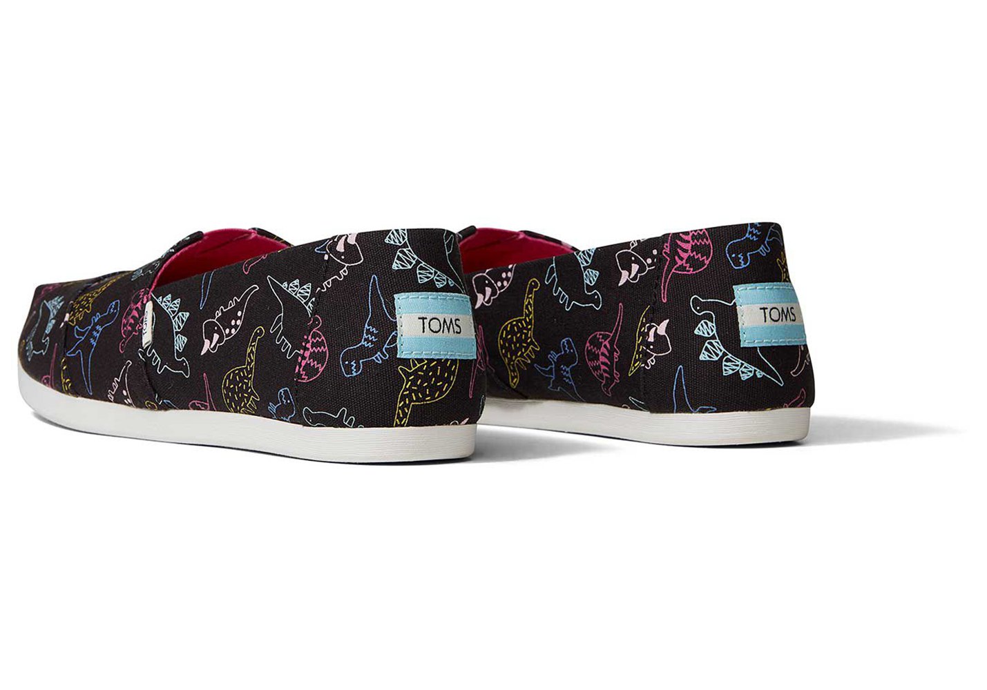 Toms Espadryle Damskie Czarne - Alpargata Dinosaur Doodles - 45PGIKNVU